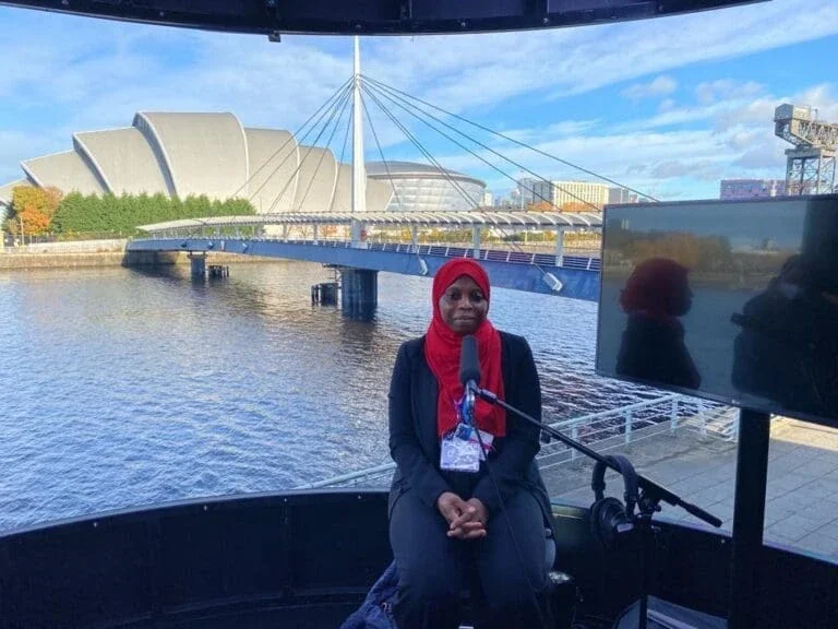 Isatou Camara interviewed by the BBC during COP26 (Photo Courtesy of Isatou Camara)